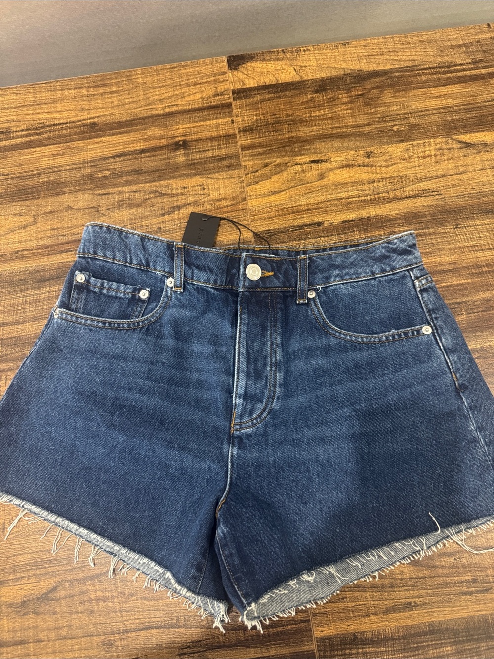 Gianni Bini Dark Blue High-Rise Denim Shorts